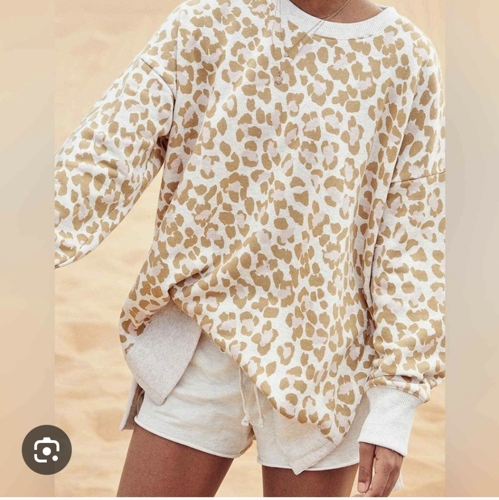 Aerie Women's Animal Print Cotton Blend Sweater